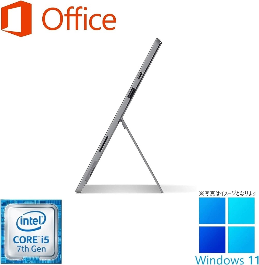 Surface Pro5 / 12.3型 / タッチパネル/Win 11 Pro/MS Office H&B 2019 / Core i5-7300U / WEBカメラ/wajunのWIFI/Bluetooth / 8GB / 256GB SSD (整備済み品)