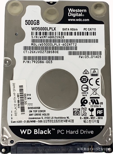 メーカー不問 内蔵 ハードディスク 2.5インチ 500GB SATA 7mm 5000LPLX wbx1999