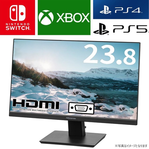 PTFBFE プリンストン 黒美品 24インチワイド 大画面 超精細 FullHD 美品 液晶モニター ディスプレイモニター HDMI/VGA等対応 中古液晶モニター 中古ディスプレイ